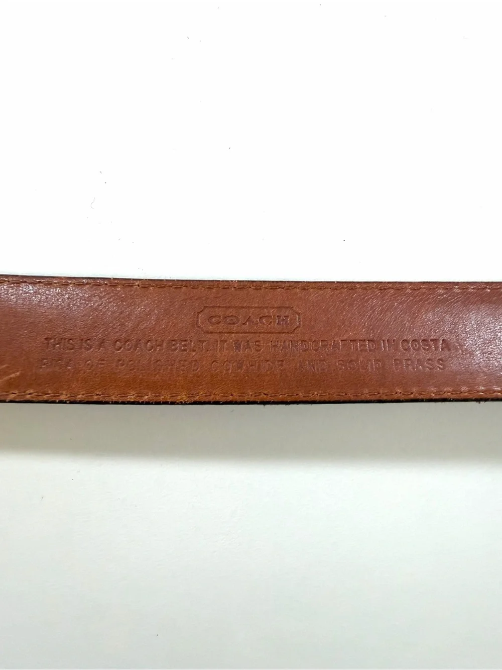 Vintage Coach Leather Belt Burgundy Oxblood Brass Buckle Size 36